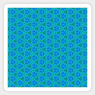 Aqua Blue and Green Textured Decorative Mandala Pattern Sticker